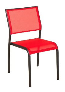 Chaise empilable TICAO gris/corail 